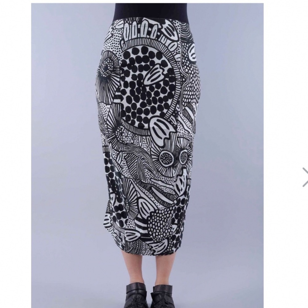 Rundholz Black Midi Pencil Skirt Small Black Minimalist‎ unisex